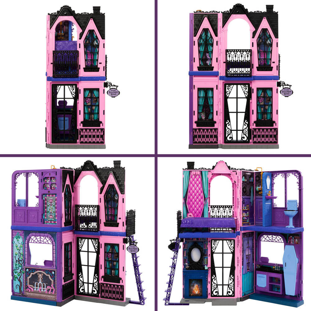 Dollhouse opens up, Monster High Boo-Tique Hotel dollhouse