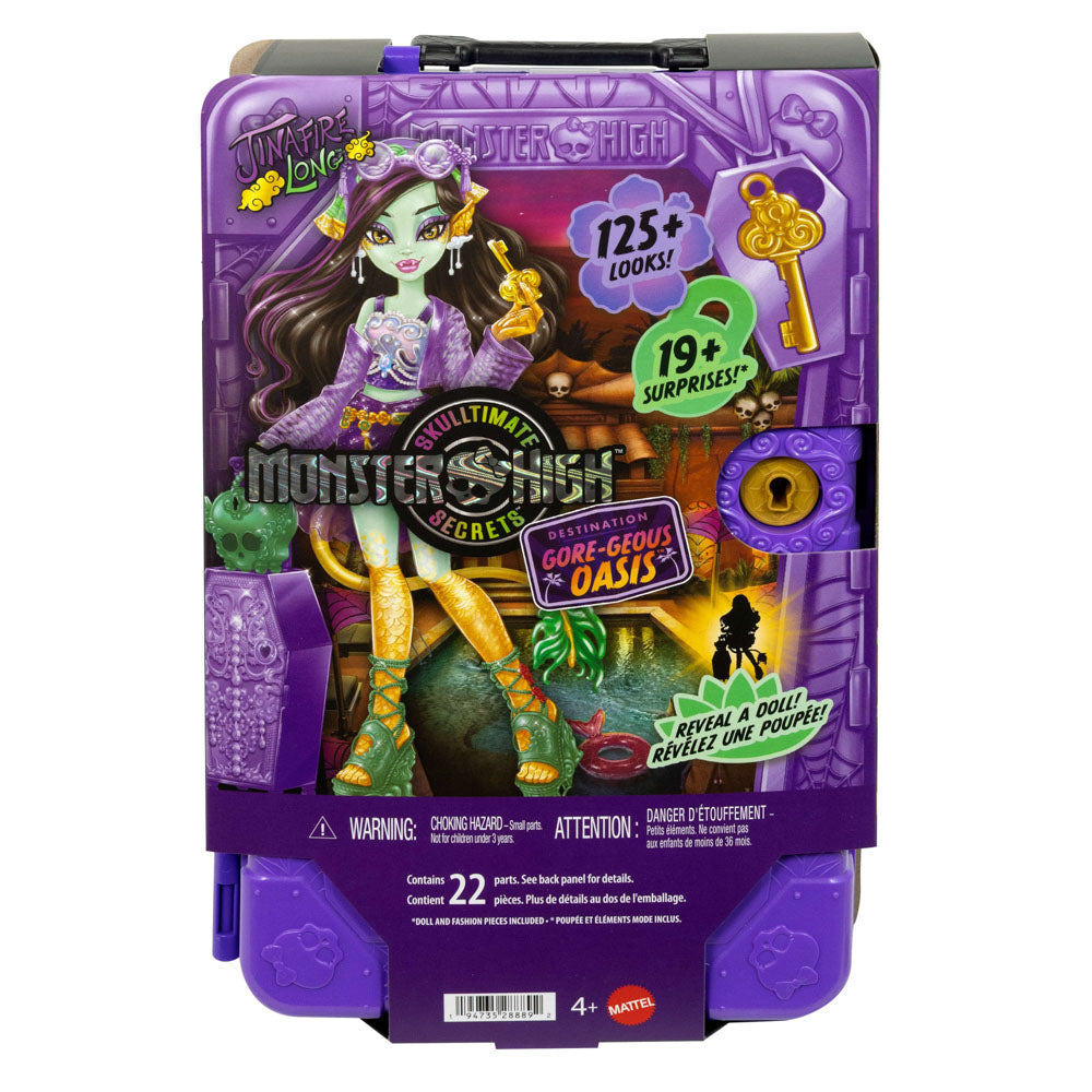Monster High Skulltimate Secrets Gore-geous Oasis Series 7 Jinafire Long doll with green skin, in packaging