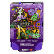 Monster High Skulltimate Secrets Gore-geous Oasis Series 7 Jinafire Long doll with green skin, in packaging