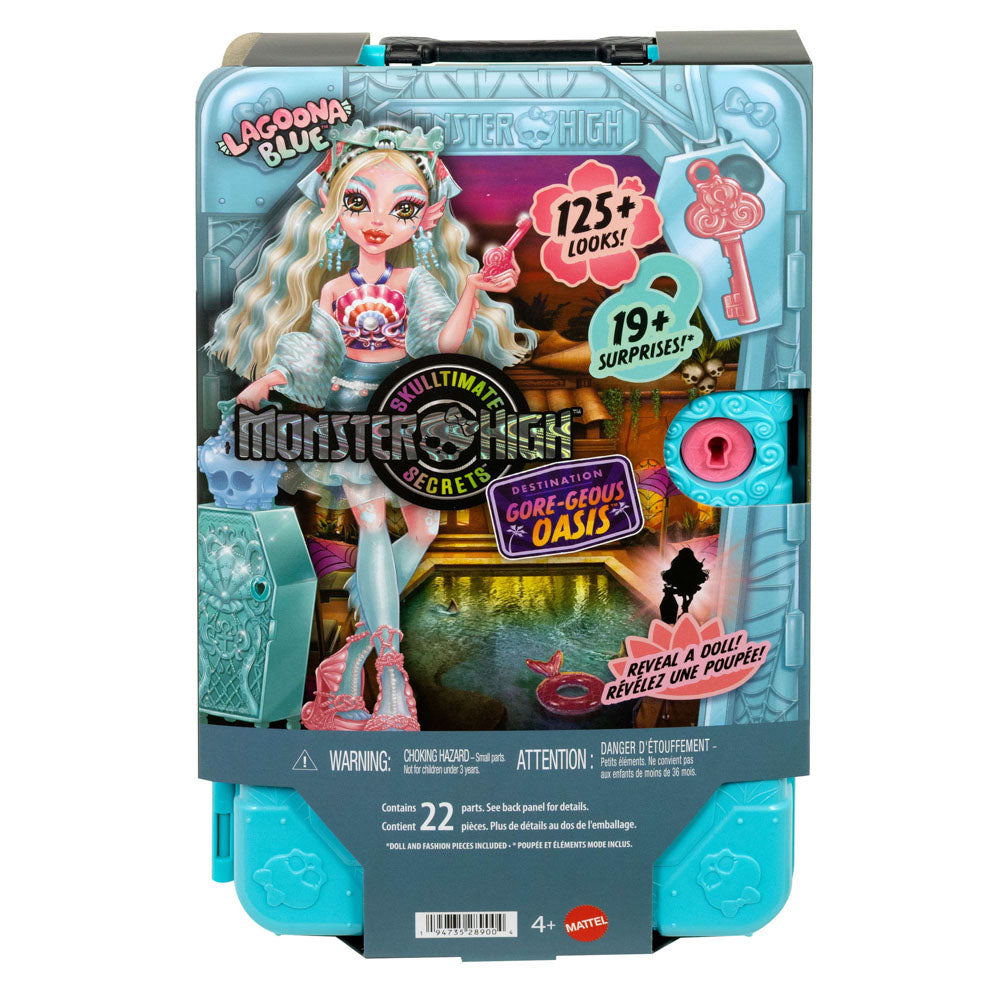Monster High Skulltimate Secrets Gore-geous Oasis Series 7 Lagoona Blue doll, in packaging