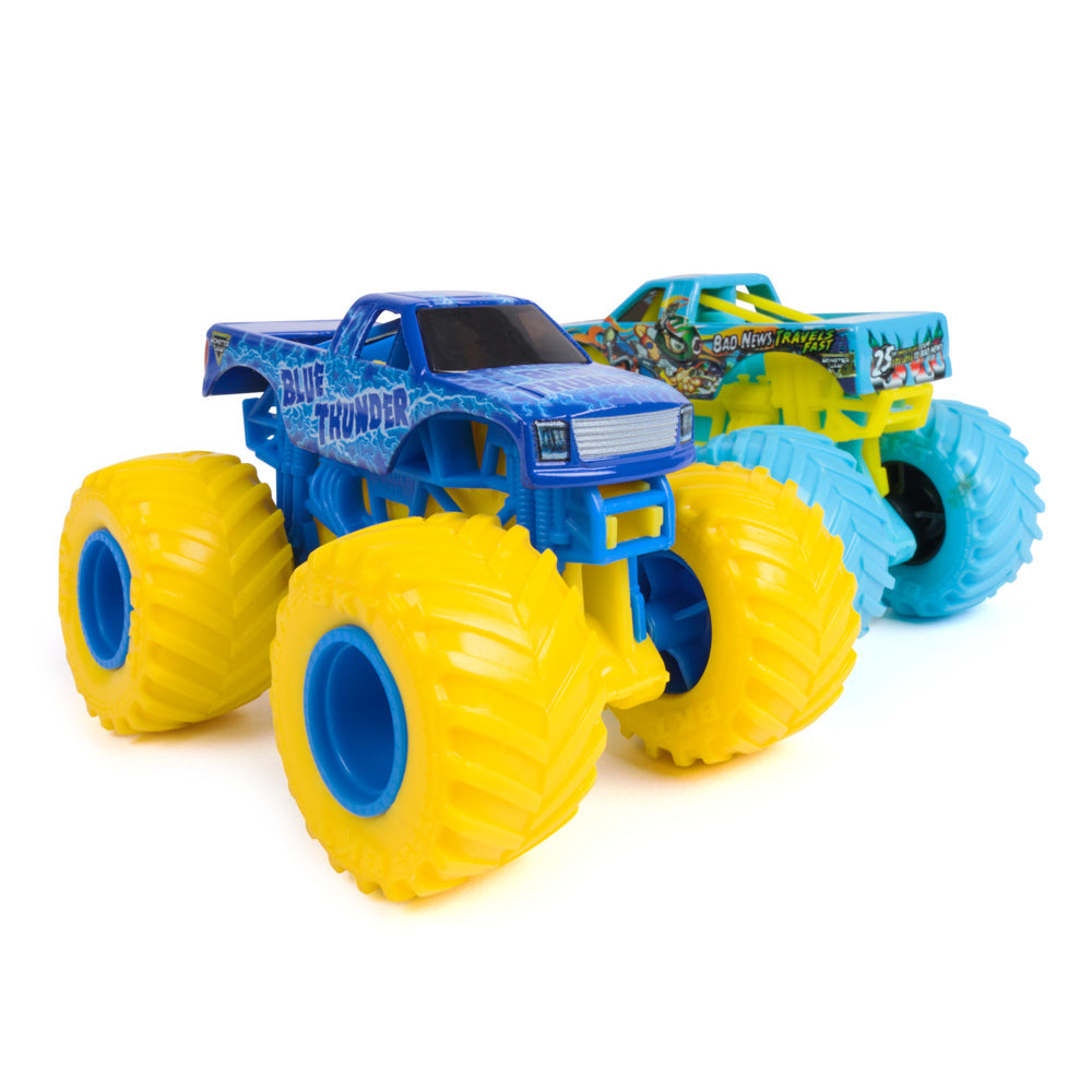 Monster Jam 16:4 2-Pack Series 33 Blue Thunder Vs Bad News Travels Fast toy trucks