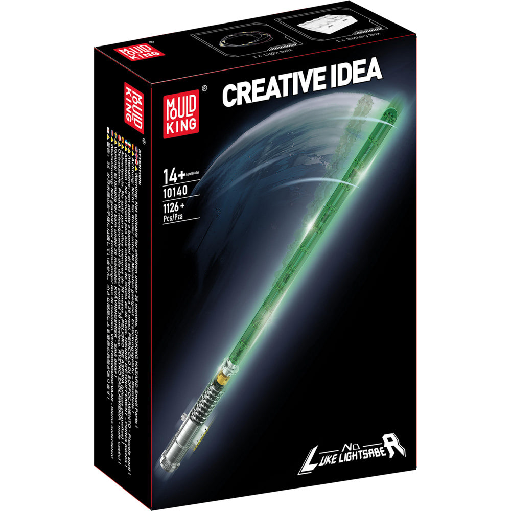 Mould King 10140 Luke Lightsaber Replica Laser Sword Building Set, in packaging