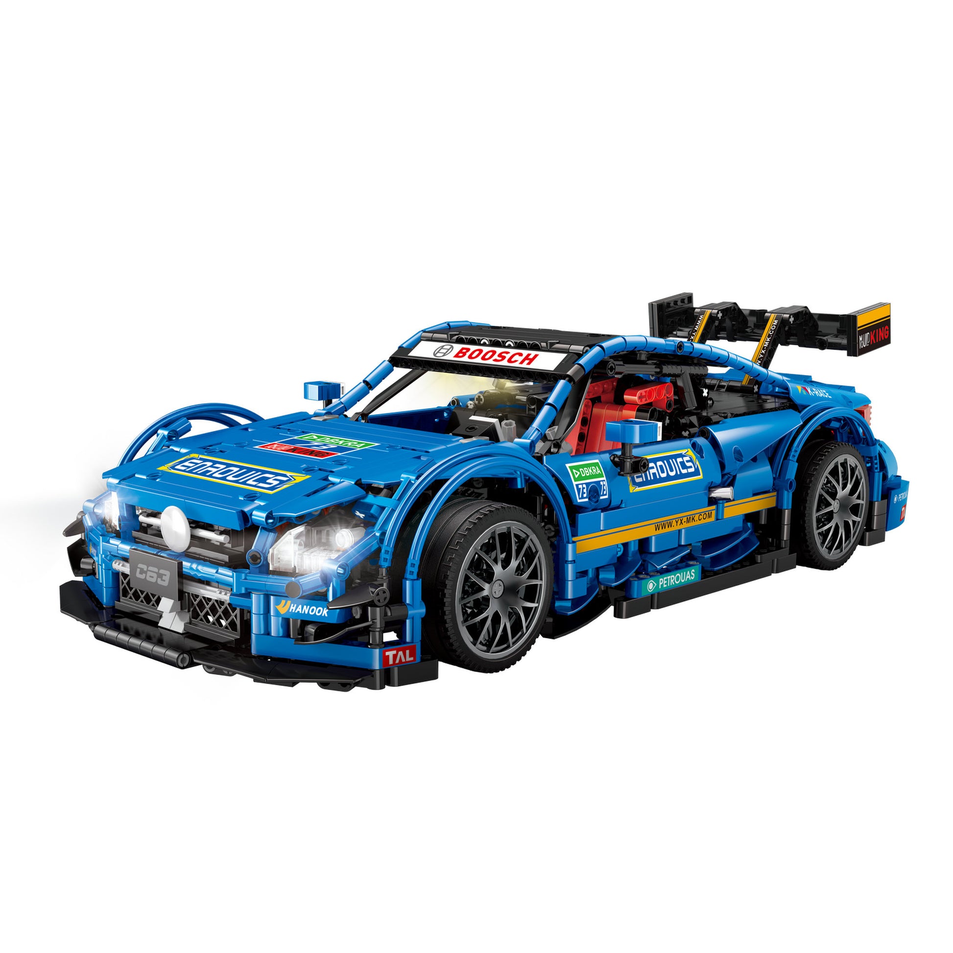 Assembled front view of the Mould King 13073 C63 DTM Racing Remote controlled Car Model Building Set