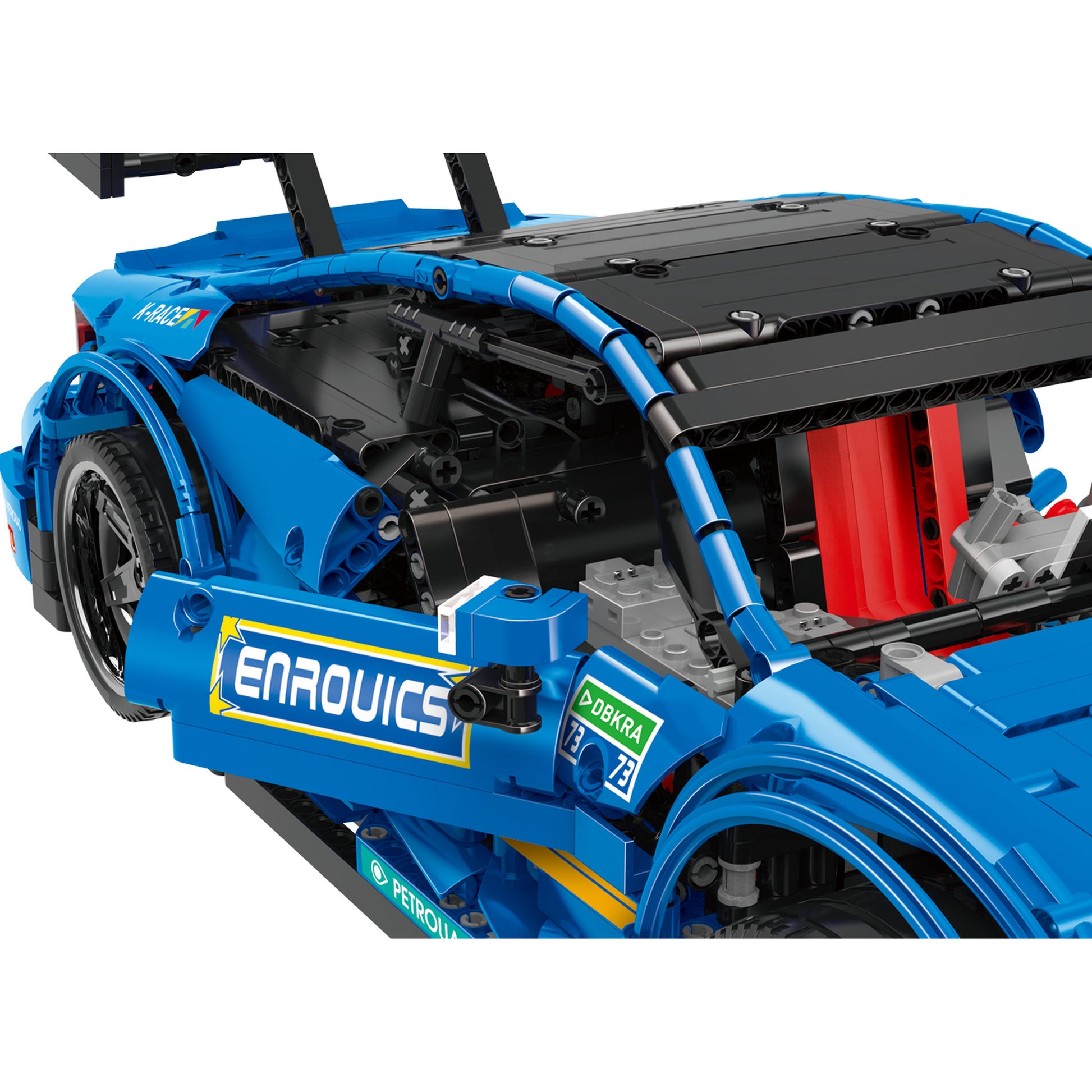 Door details on the Mould King 13073 C63 DTM Racing Remote controlled Car Model Building Set