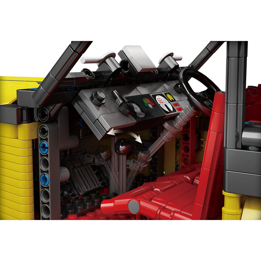 Inside cabin on the Mould King 13080 Vintage T50 Car RC Building Set