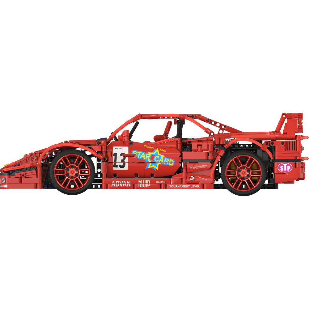 Side view of the Mould King 13095 F40 Limited Edition Race Remote Control Car Building Kit