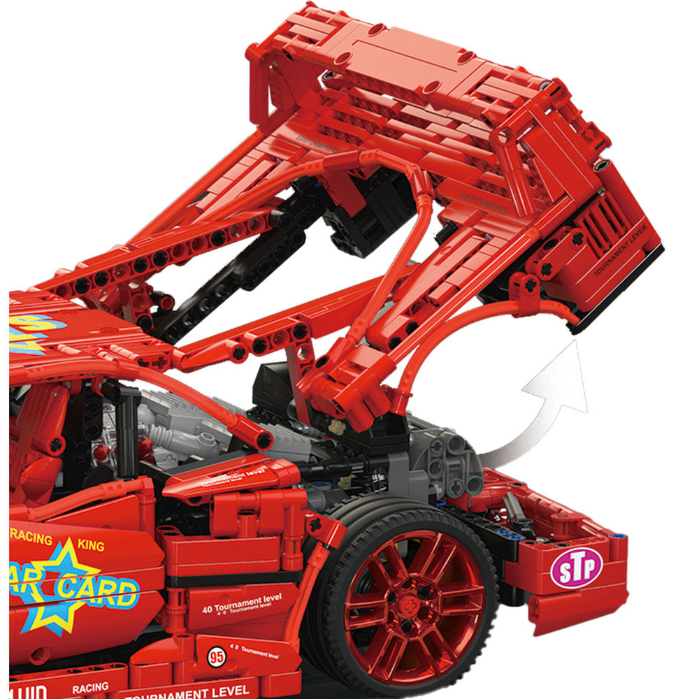 Back detail of the Mould King 13095 F40 Limited Edition Race Remote Control Car Building Kit