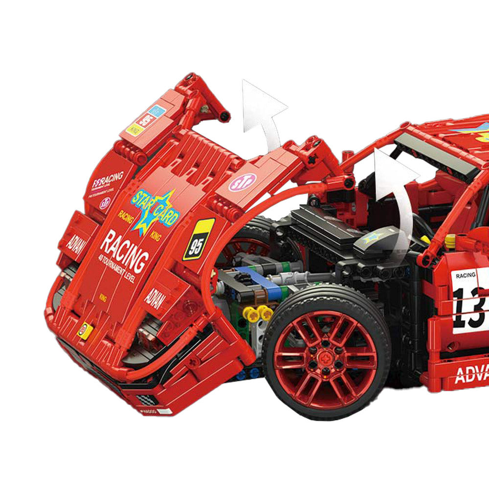 Front detail of the Mould King 13095 F40 Limited Edition Race Remote Control Car Building Kit