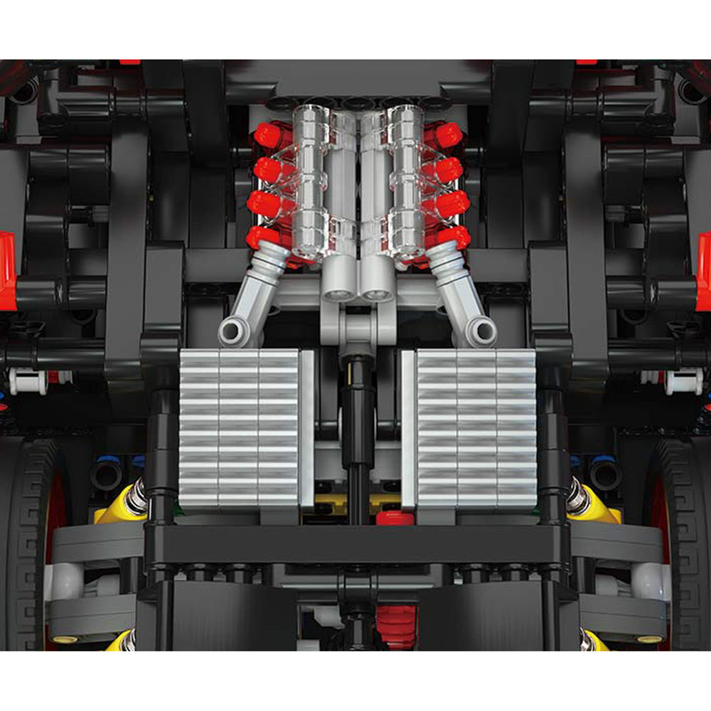 Engine of the Mould King 13095 F40 Limited Edition Race Remote Control Car Building Kit