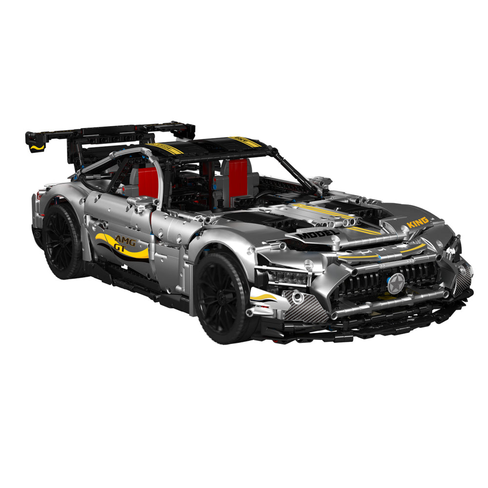 Front view of the Mould King 13126 AMG GT Quicksilver Sports Remote Control Car Building Set
