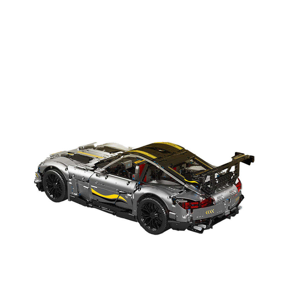Nack view of the Mould King 13126 AMG GT Quicksilver Sports Remote Control Car Building Set