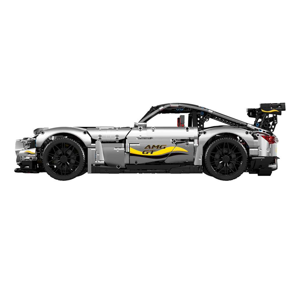 Side view of the Mould King 13126 AMG GT Quicksilver Sports Remote Control Car Building Set