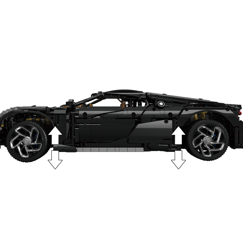 Adjustable suspension on the Mould King 13163 Voiture Noire Hyper Remote control Car Building Set