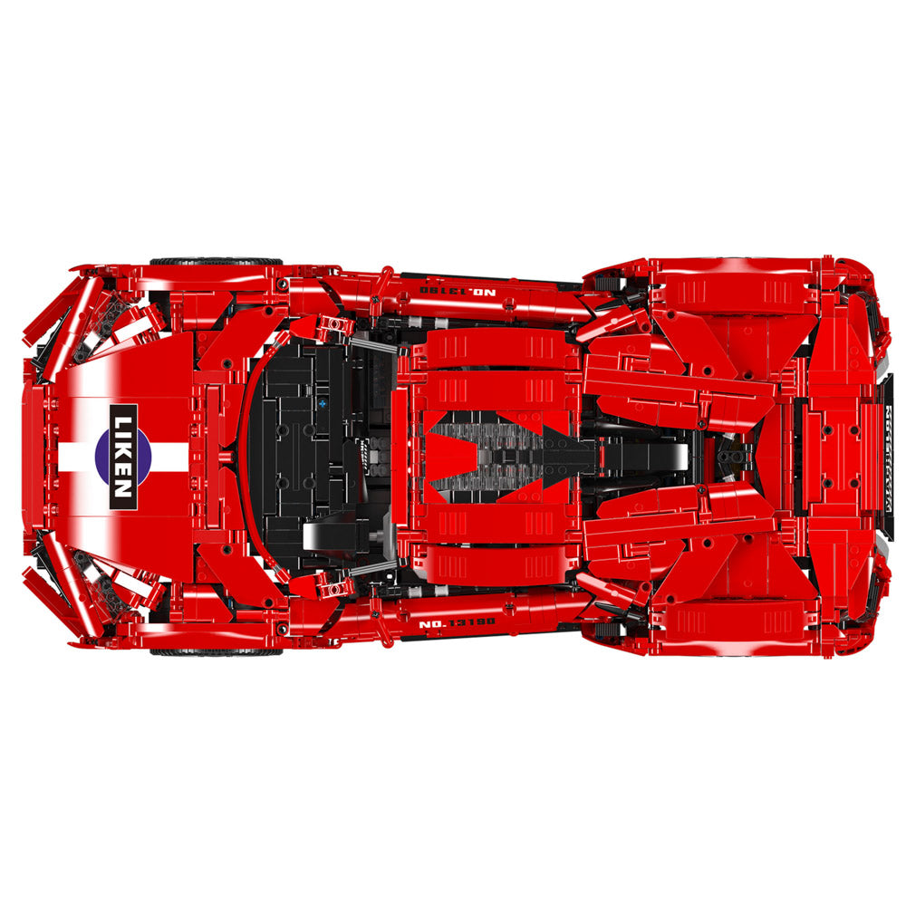 Top view of the Mould King 13190 Lykan Hypersport Car RC Building Set