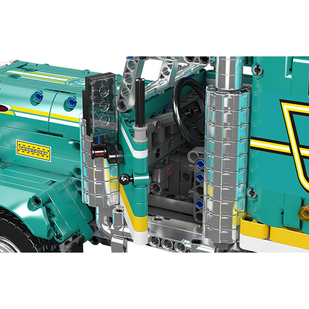 Inside the cab of the Mould King 13201 Peter American Truck Remote control Building Set