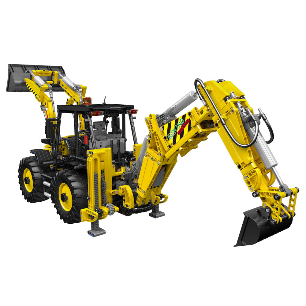 Back view of the Mould King 17036 Backhoe Loader RC Building Set