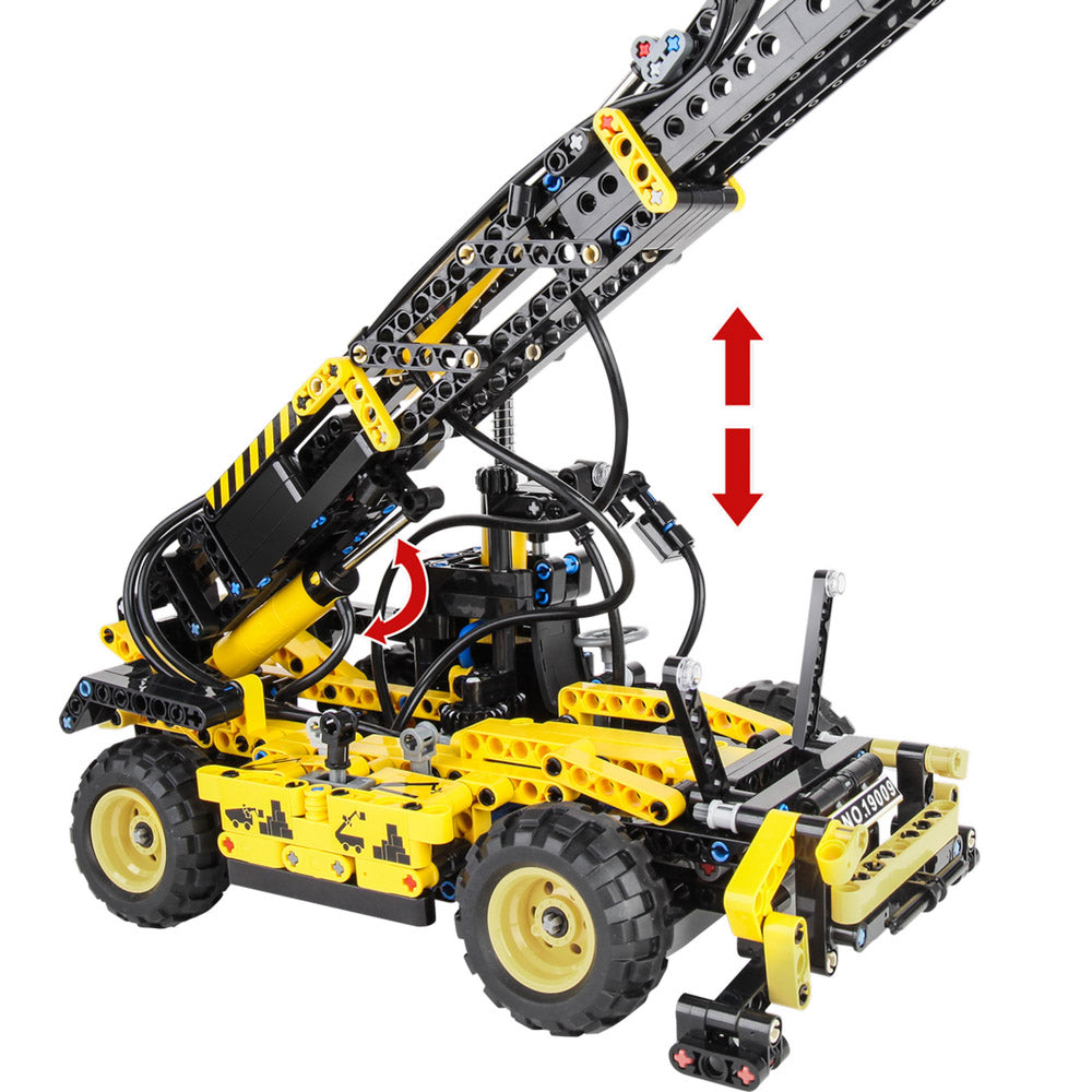 Mould King 19009 Pneumatic Telescopic Forklift Building Toy Set