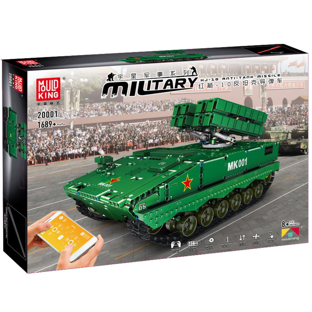 Mould King 20001 HJ-10 Anti-Tank Missile Remote control Building Set, in packaging