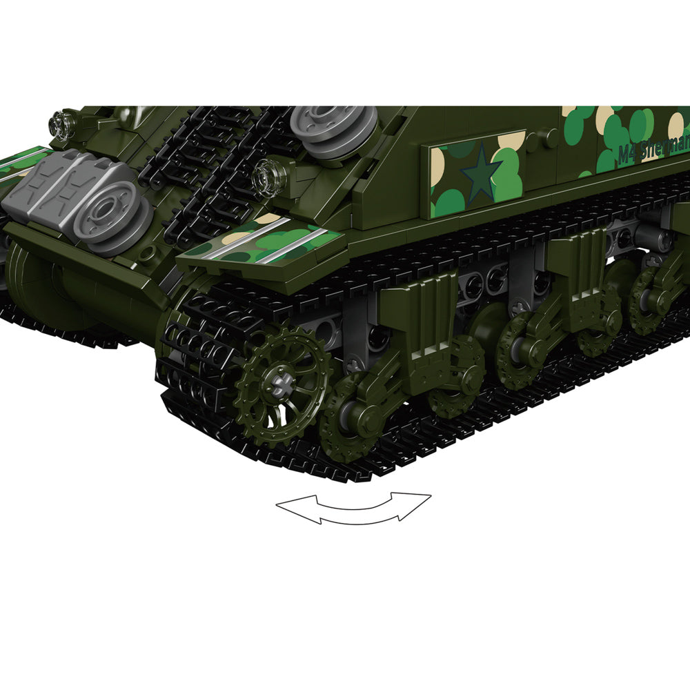 Wheels in the Mould King 20024 M4 Sherman Tank RC Building Set