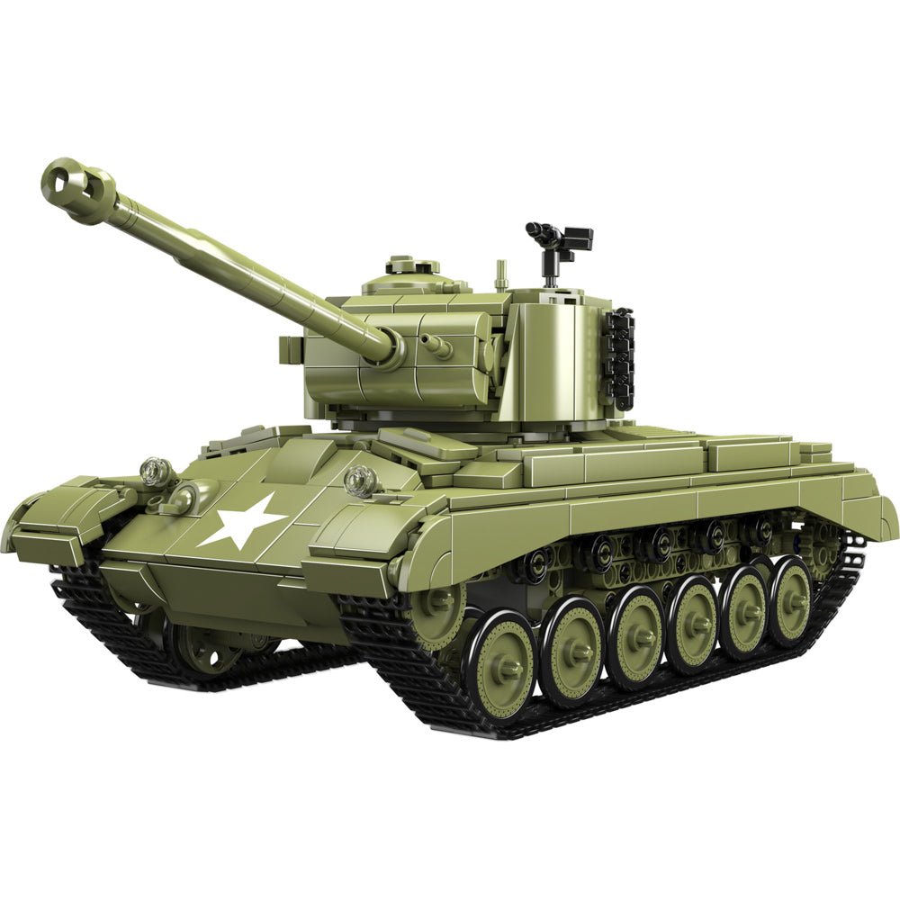 Front view of the Mould King 20035 M26 Heavy Tank Building Set