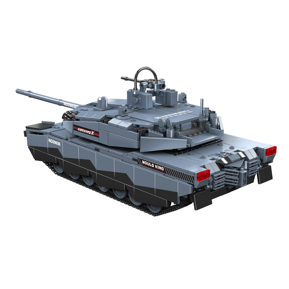 Back view of the Mould King 20036 Military Abrams X Tank Model Building Set