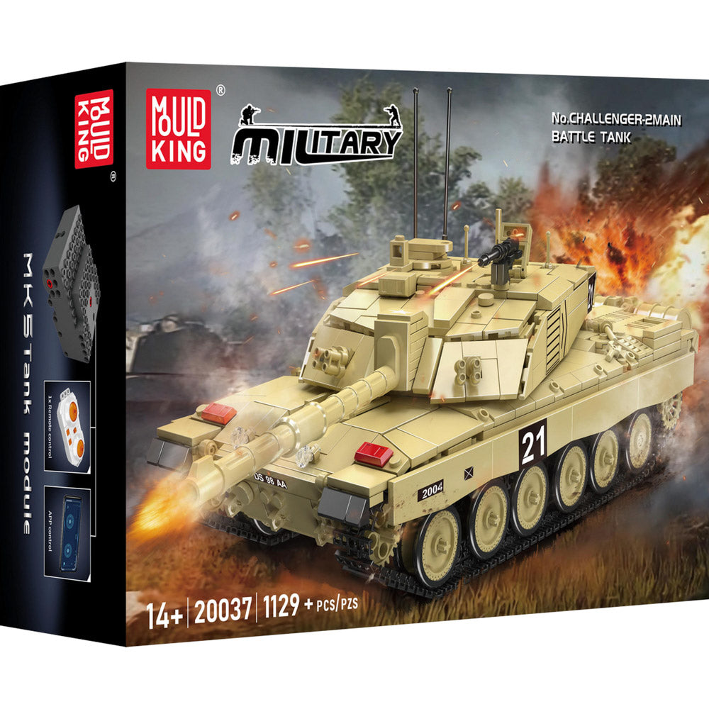 Mould King 20037 Challenger 2 Battle Tank Building Set, in packaging