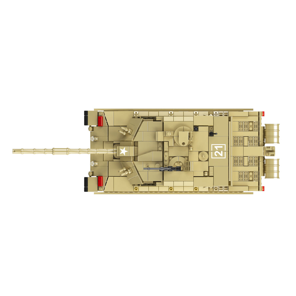 Top view of the Mould King 20037 Challenger 2 Battle Tank Building Set