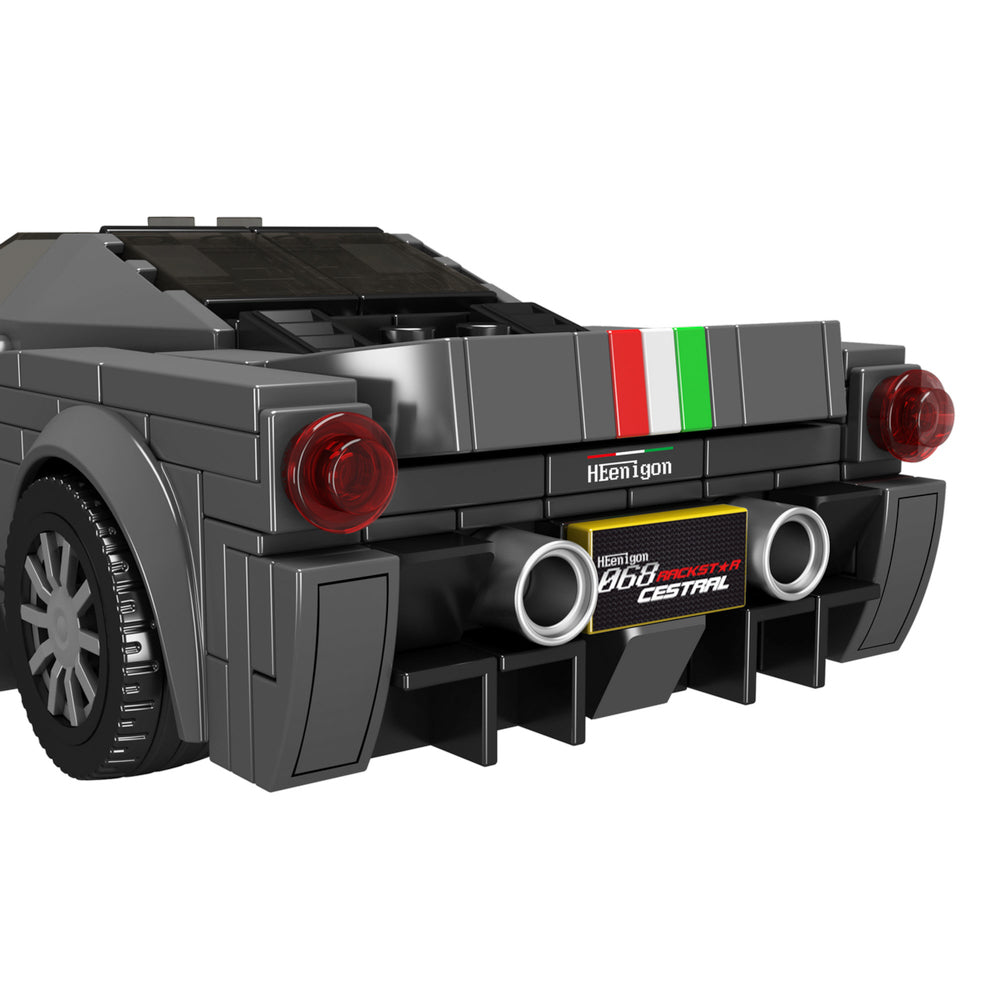Back view of the Mould King 27068 The 488 Pista Car Model Building Set