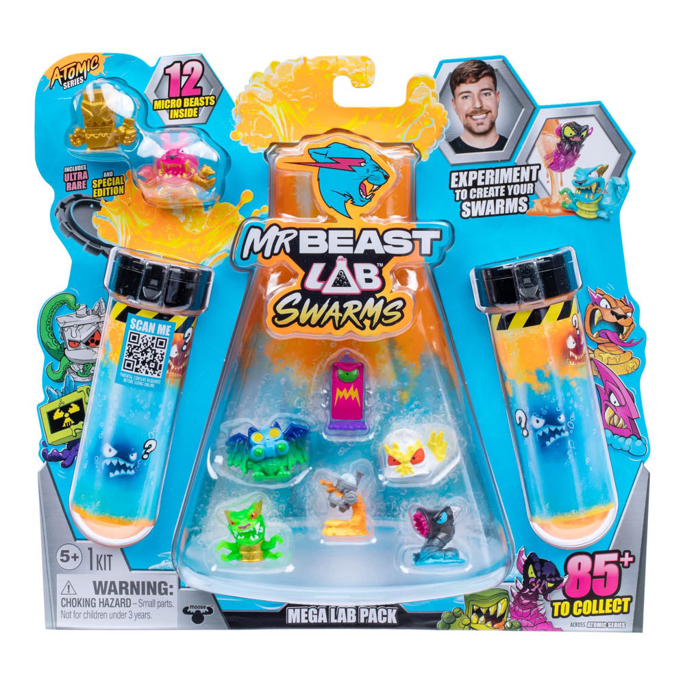 MrBeast Lab Swarms Atomic Series Mega Lab 12 Pack of toys, in packaging