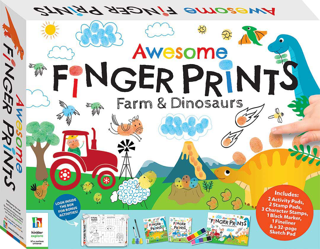 Hinkler Awesome Fingerprints Farm & Dinosaurs