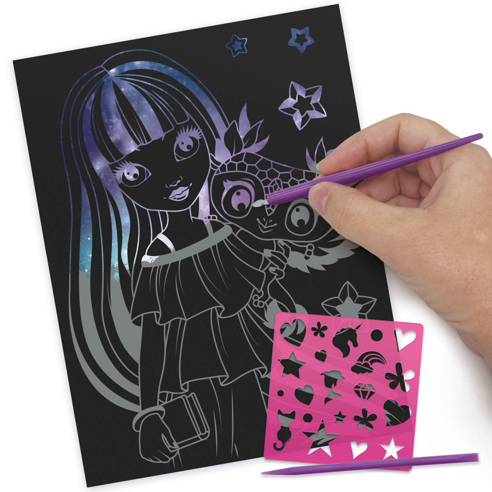 Nebulous Stars Scratch & Sketch artwork activity.