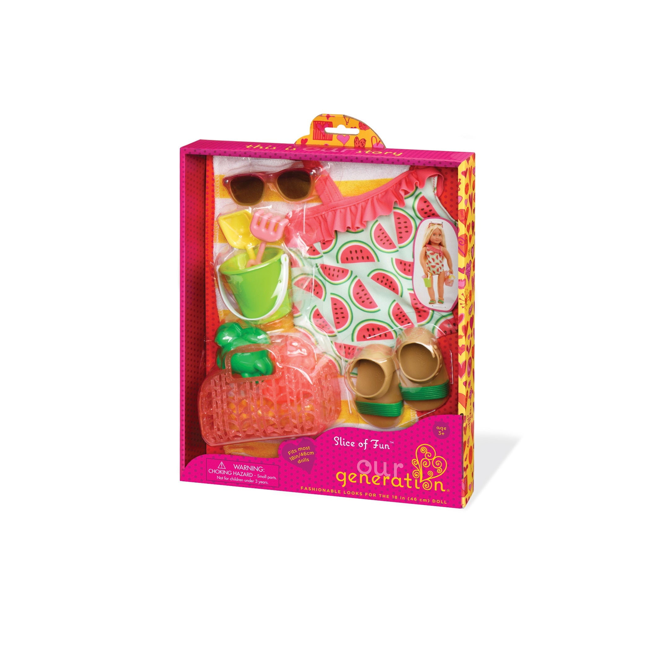 Our Generation Regular Outfit - Slice of Fun Watermelon Swimsuit