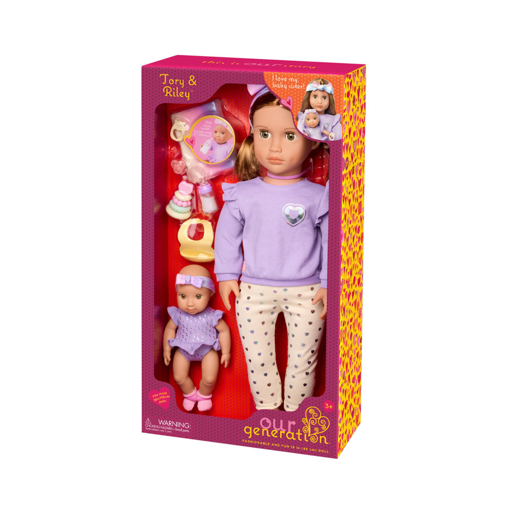 Our Generation 18 Inch Big with Little Sister Dolls - Tory & Riley