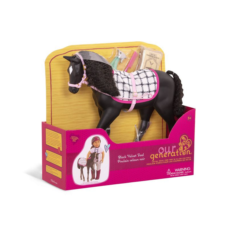 Our Generation Horse Black Velvet Foal For 18 Inch (45cm) Doll - Toyworld NZ