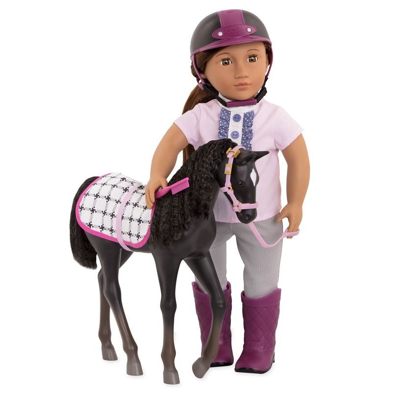 Our Generation Horse Black Velvet Foal For 18 Inch (45cm) Doll - Toyworld NZ