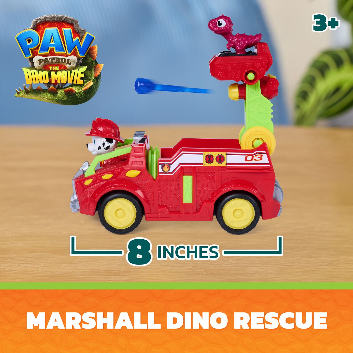 PAW Patrol: The Dino Movie Marshall Dino Rescue Fire Truck - Toyworld NZ