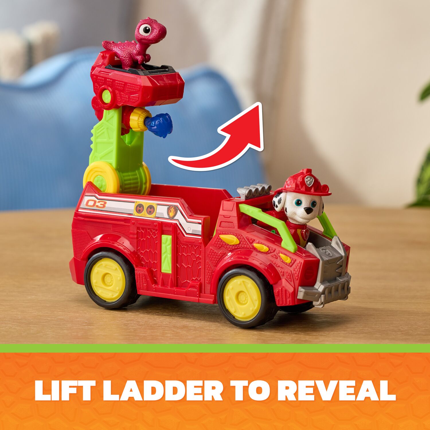 PAW Patrol: The Dino Movie Marshall Dino Rescue Fire Truck - Toyworld NZ