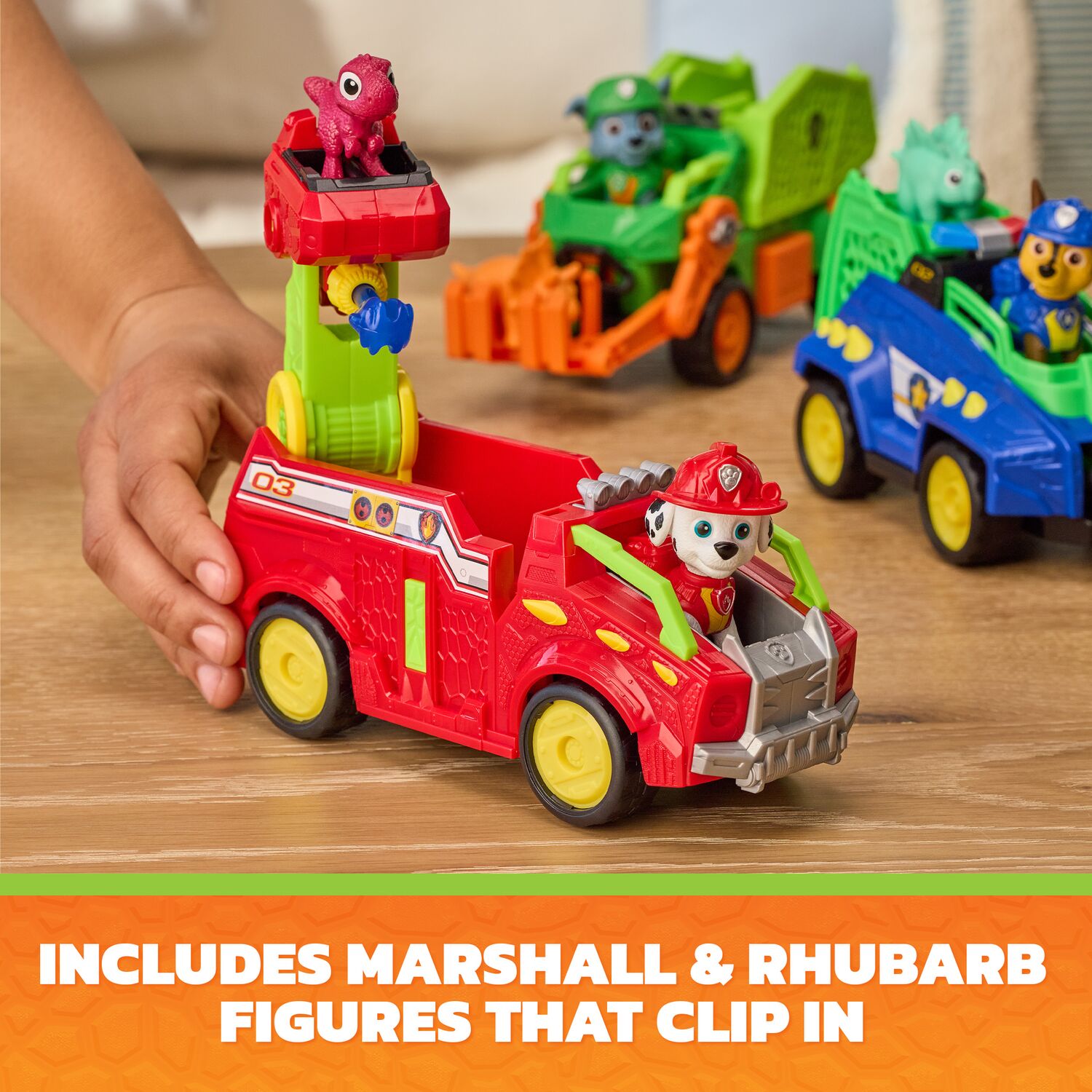 PAW Patrol: The Dino Movie Marshall Dino Rescue Fire Truck - Toyworld NZ