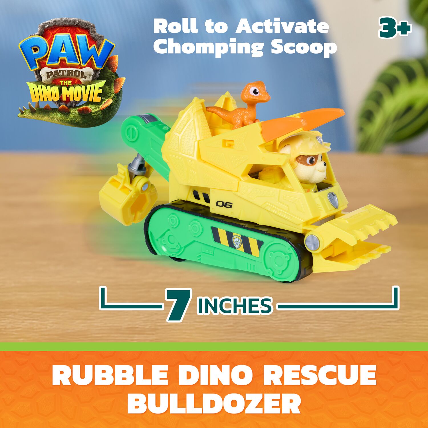 PAW Patrol: The Dino Movie Rubble Dino Rescue Bulldozer - Toyworld NZ