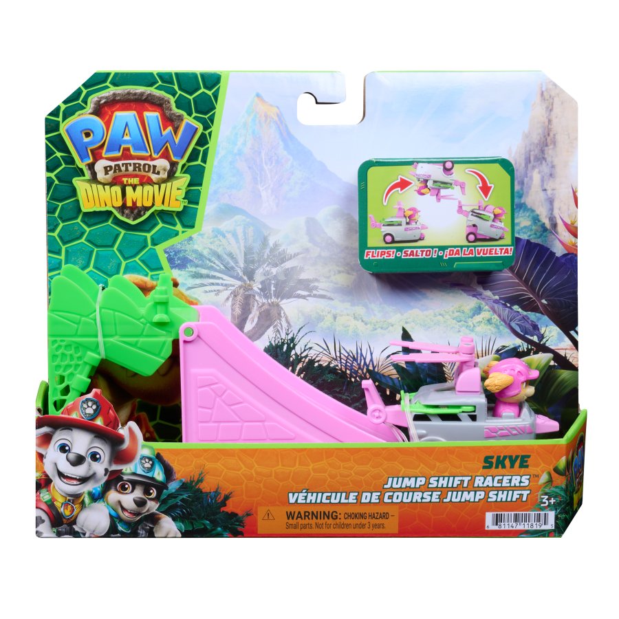 PAW Patrol: The Dino Movie Skye Pup Squad Jump Shift Flip Racers - Toyworld NZ