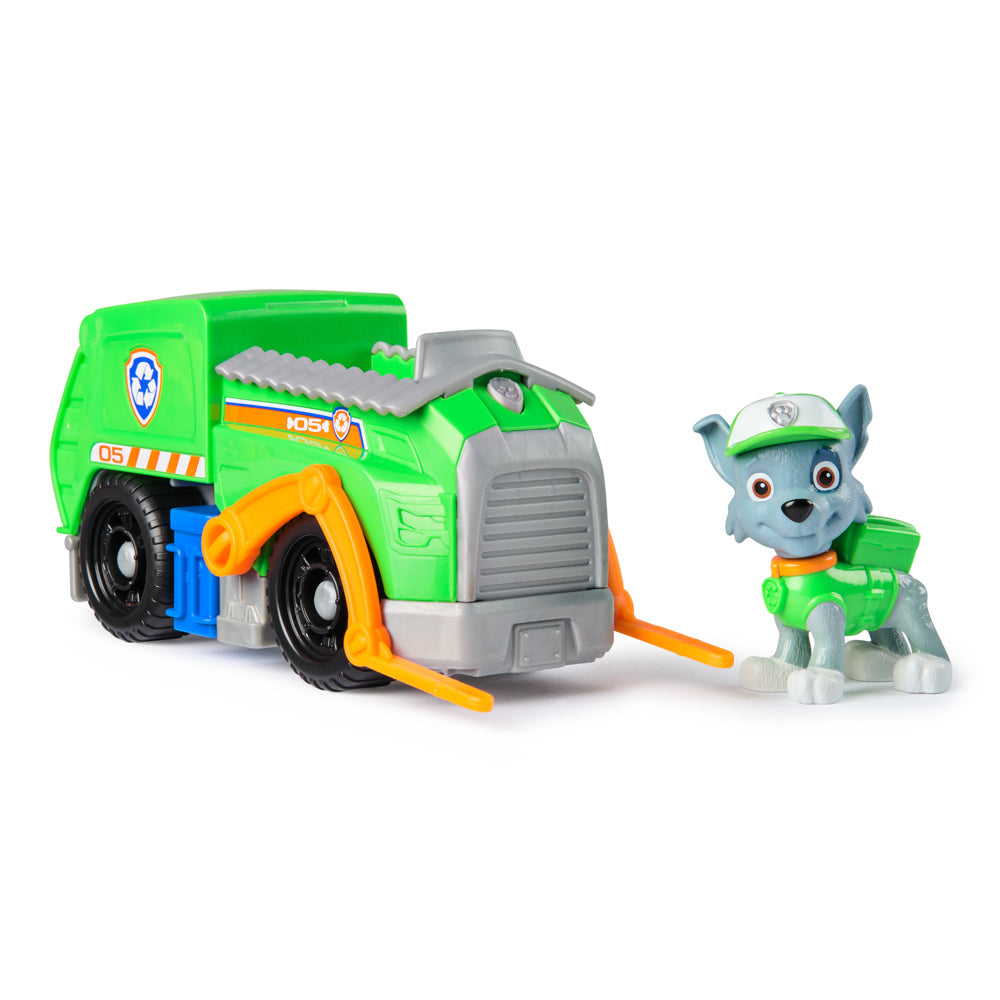 Rocky in the PAW Patrol Basic Rescue Vehicle with Rocky playset
