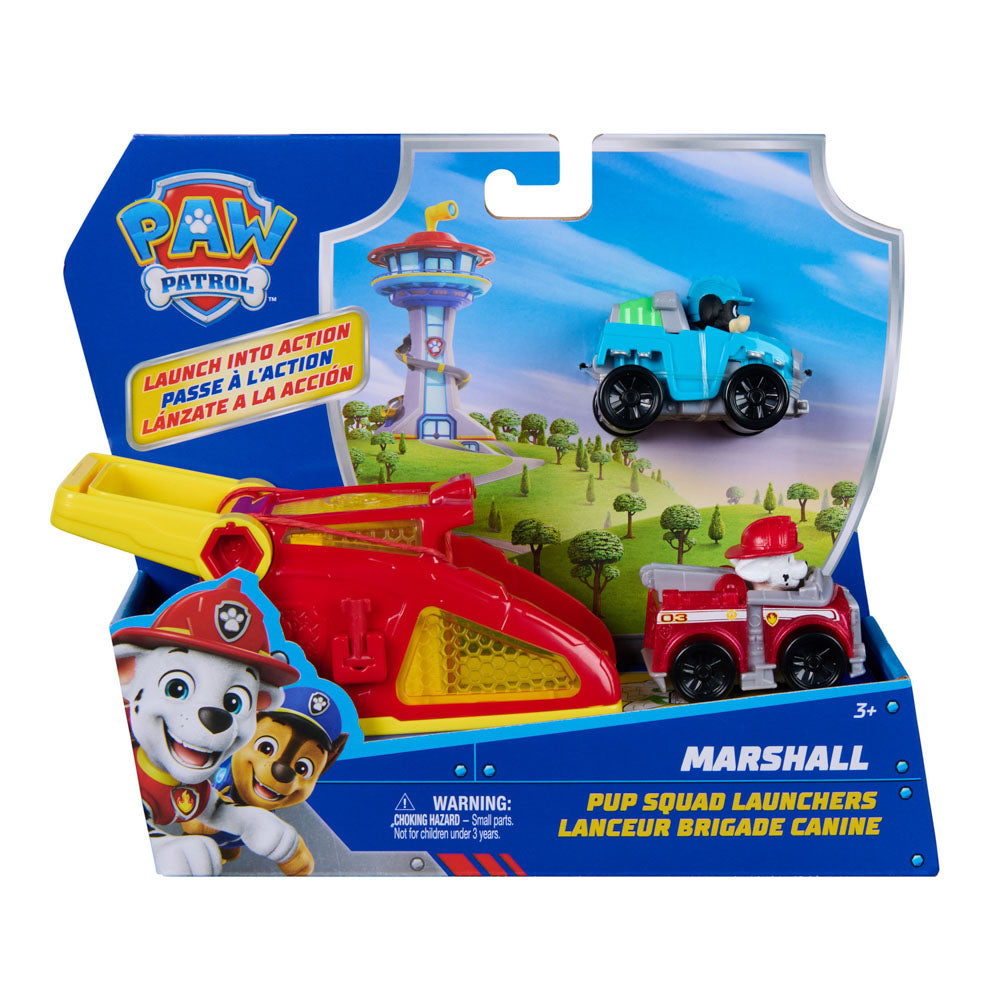 PAW Patrol Pup Squad Launchers Toy Car - Marshall, in packaging