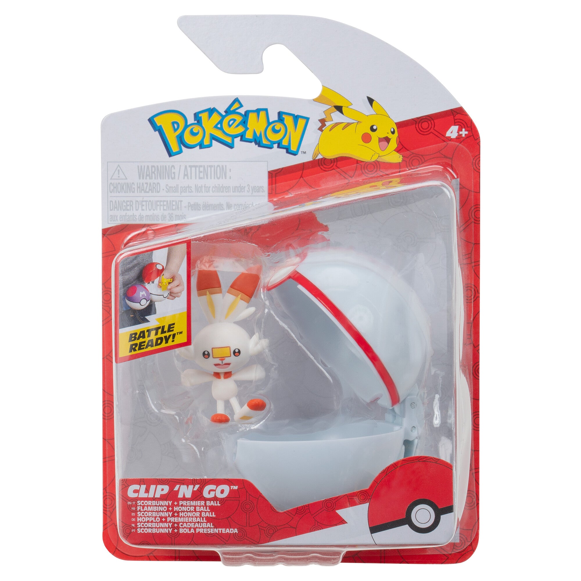 Pokemon Clip N Go Scorbunny & Premier Ball
