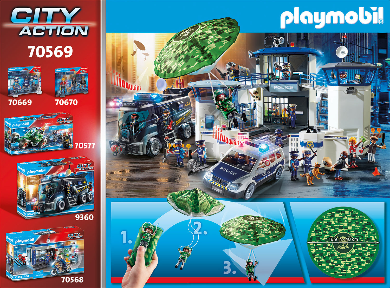 Playmobil 70569 City Action Police Parachute Search