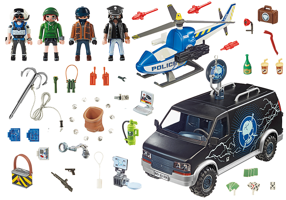 Playmobil 70575 City Action Helicopter Pursuit With Runaway Van