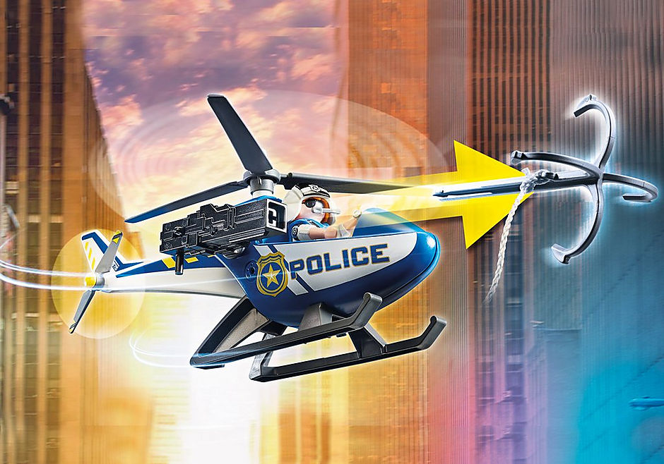 Playmobil 70575 City Action Helicopter Pursuit With Runaway Van