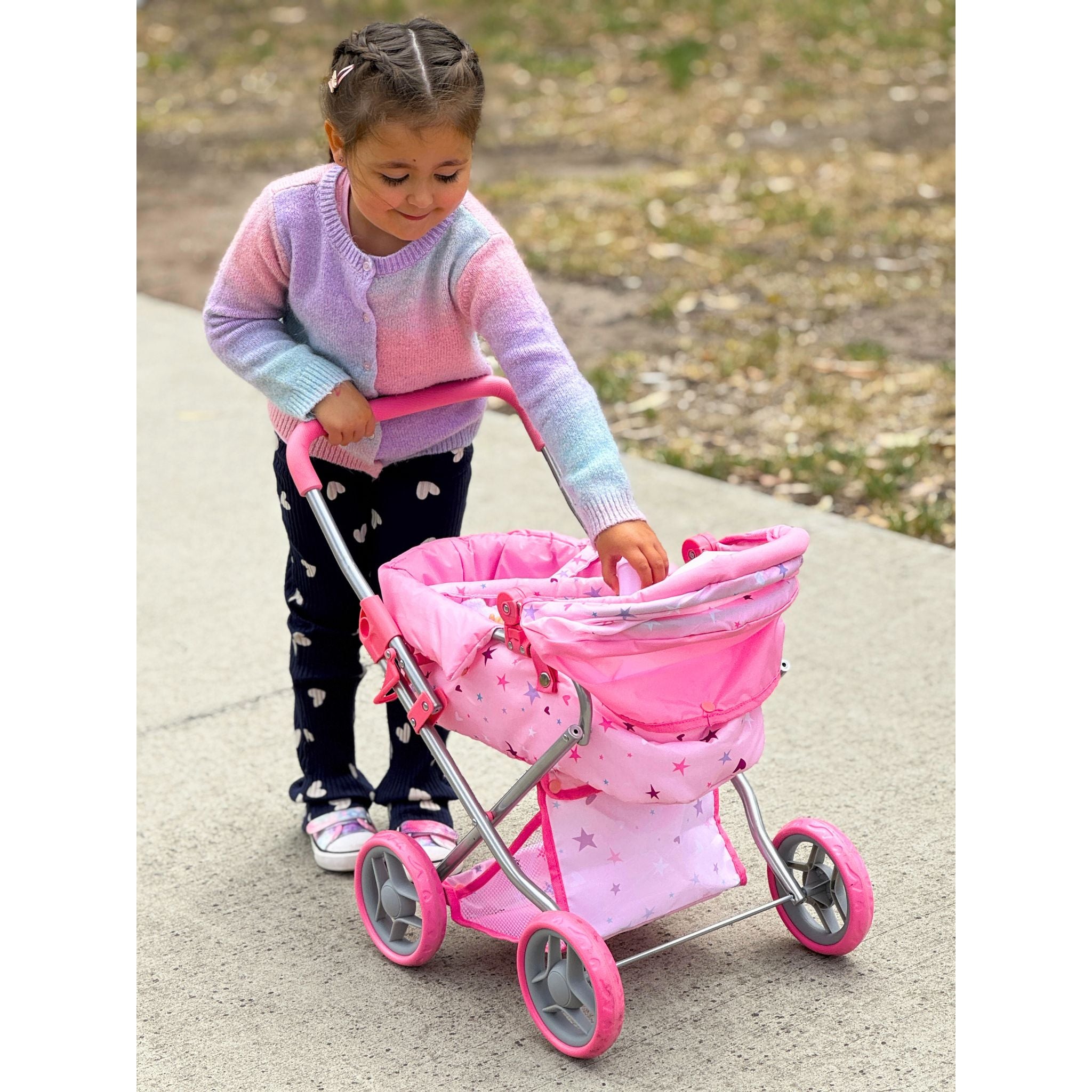 Playworld Doll Pram Medium Pink