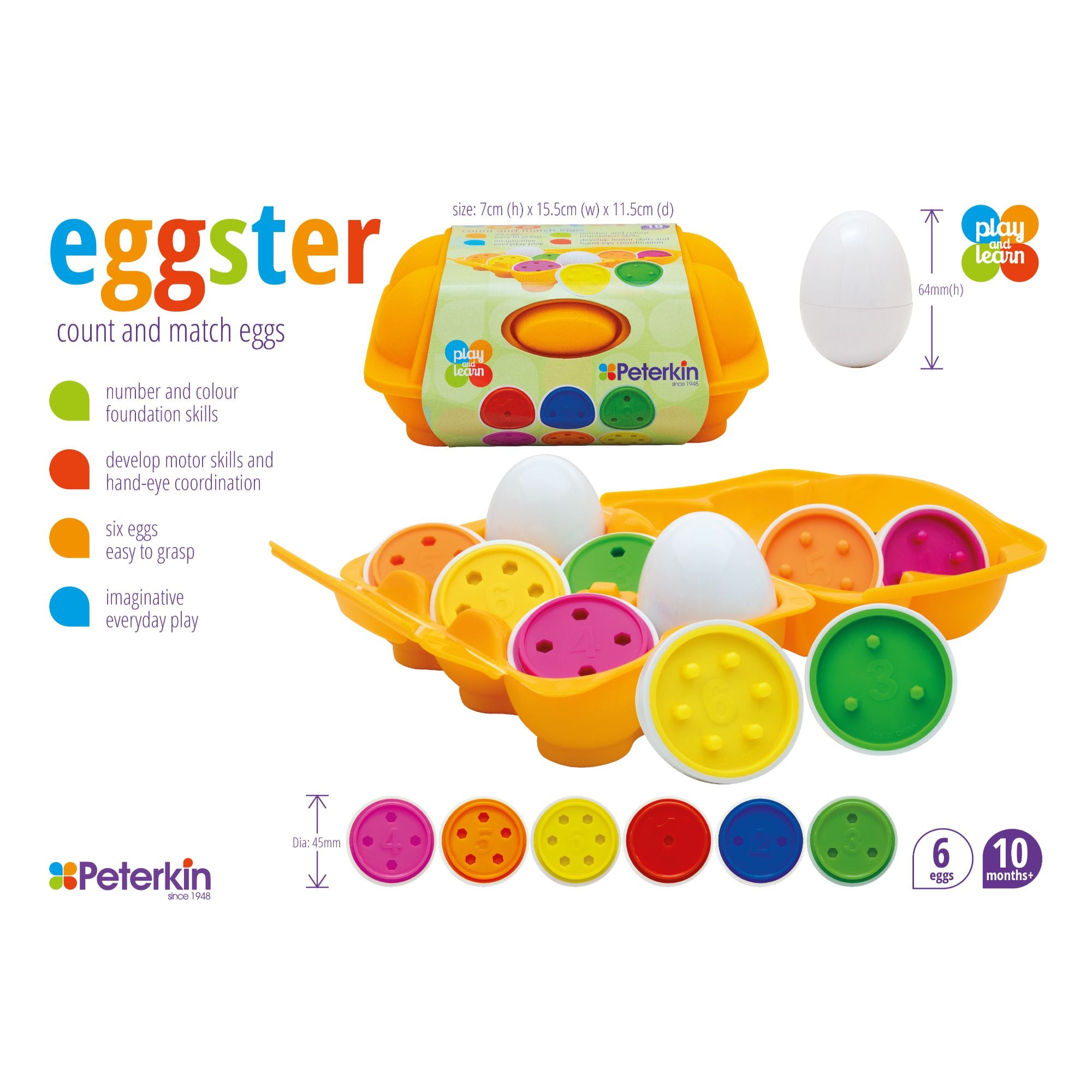Play And Learn Eggster Count And Match Eggs