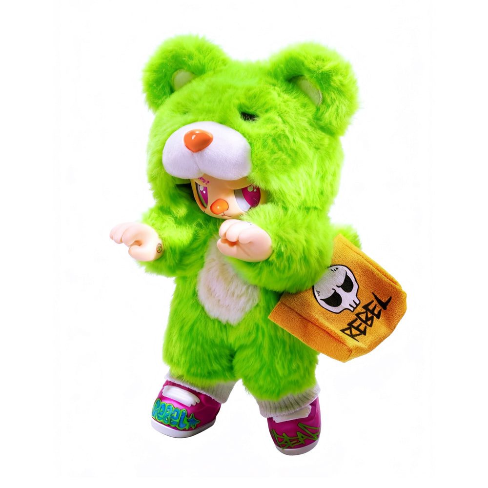POP CUPPO Rebel Bear Mystery Street Movable Series Plush Blind Box toy.