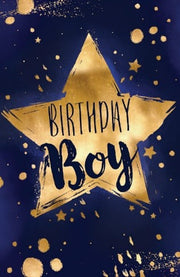 Midnight Gold Star Birthday Boy Birthday Card